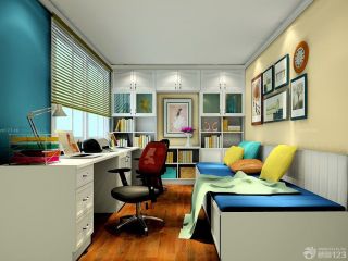 2023最新混搭设计风格卧室小书房装修图片