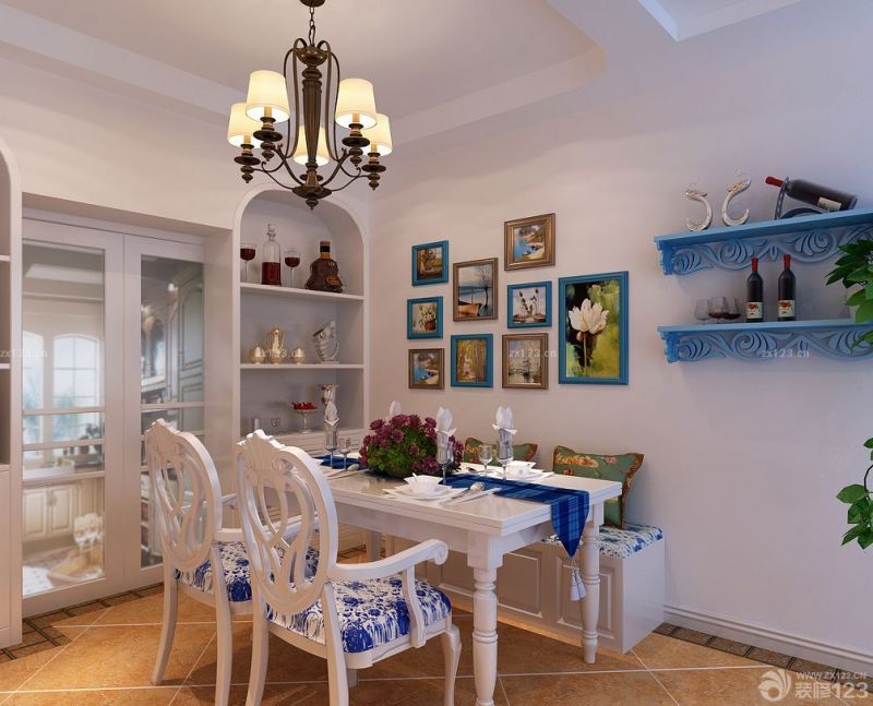 最新90平地中海风格小餐厅装修效果图片欣赏