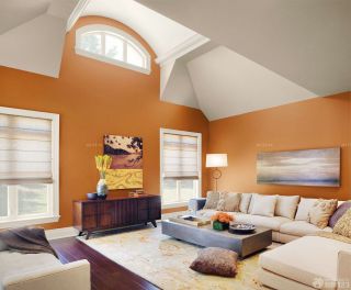 创新2023年房屋橙色墙面装修效果图