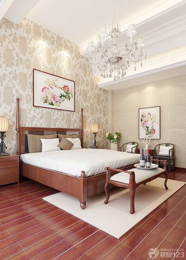最新110平米房屋卧室实木家具装修效果图