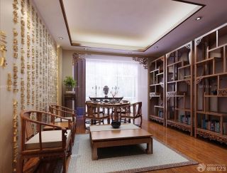 中式200平米房屋书房设计装修效果图欣赏