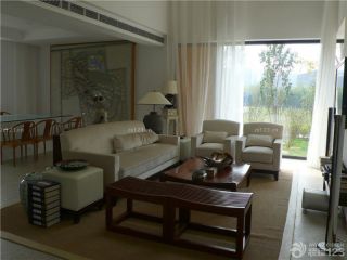 中式田园风格客厅沙发摆放装修效果图欣赏