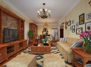 2023美式古典实木家具140平米的房子装修图片