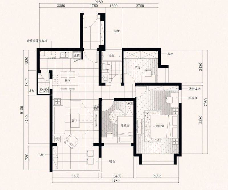 最新90平米农村别墅户型图设计2023图
