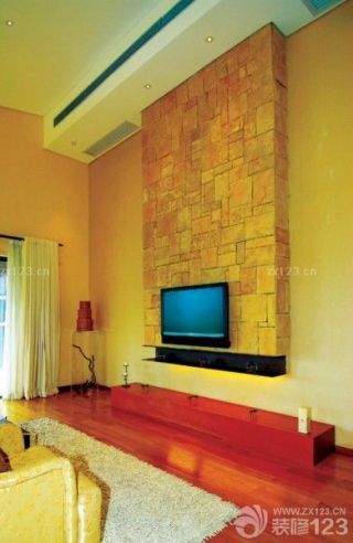 东南亚装饰风格客厅电视墙设计效果图欣赏