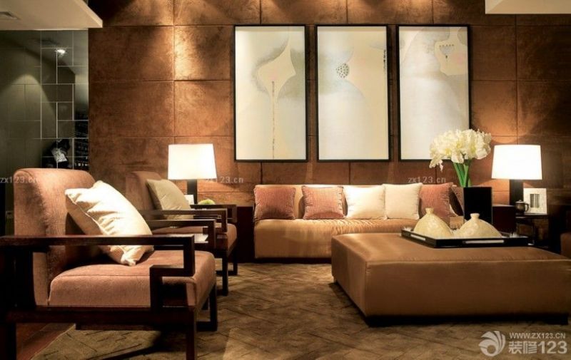 2025现代新古典客厅沙发背景墙装修效果图片