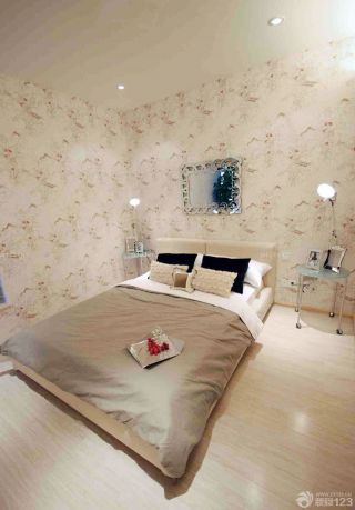 韩式卧室室内壁纸装修效果图 