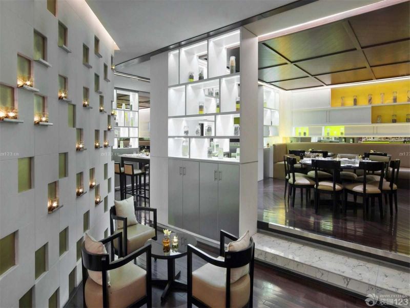 饭店室内展示架装修效果图欣赏