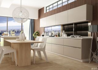 现代欧式风格开放式厨房整体橱柜效果图欣赏