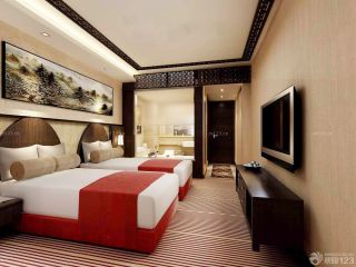 现代宾馆室内单人床装修效果图欣赏