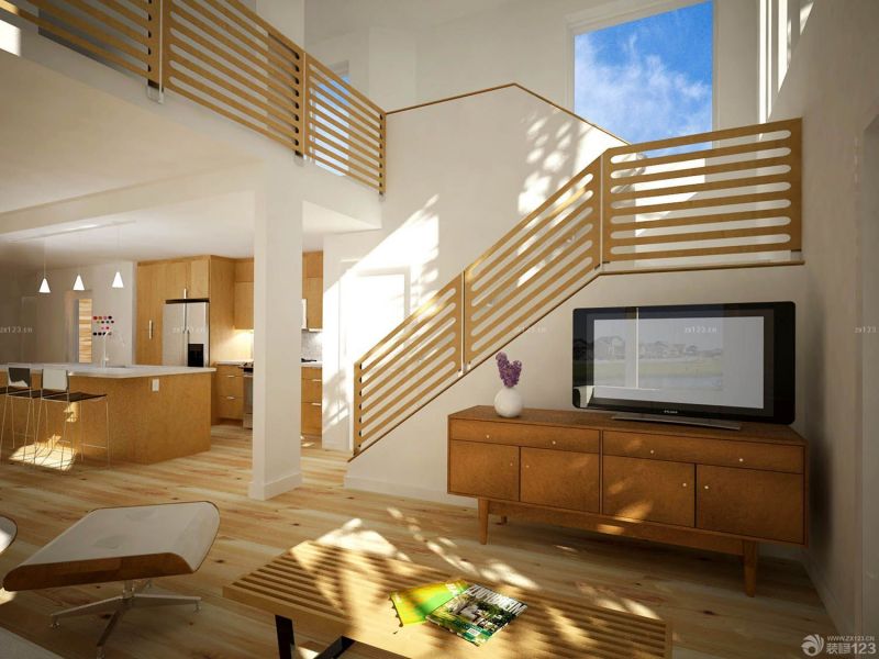 最新现代欧式复式室内木制楼梯装修效果图大全