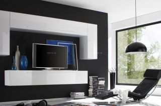 2023最新简约黑白风格室内装饰电视墙装修效果图片
