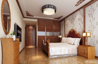 中式四房两厅床头柜装修设计效果图欣赏