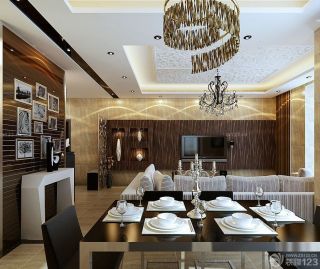 90平米房子客厅餐厅一体装修效果图片欣赏