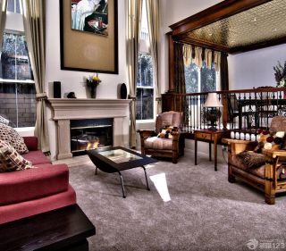 2023美式古典风格90平米别墅室内装修效果图欣赏