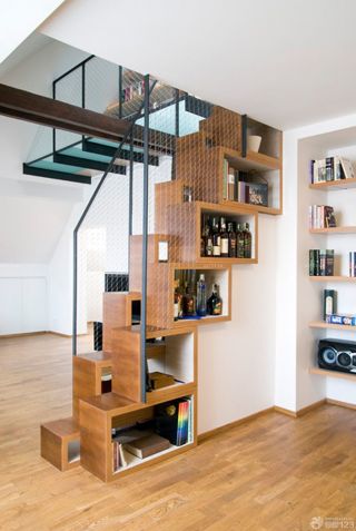 2023家装90平米别墅室内楼梯设计效果图欣赏