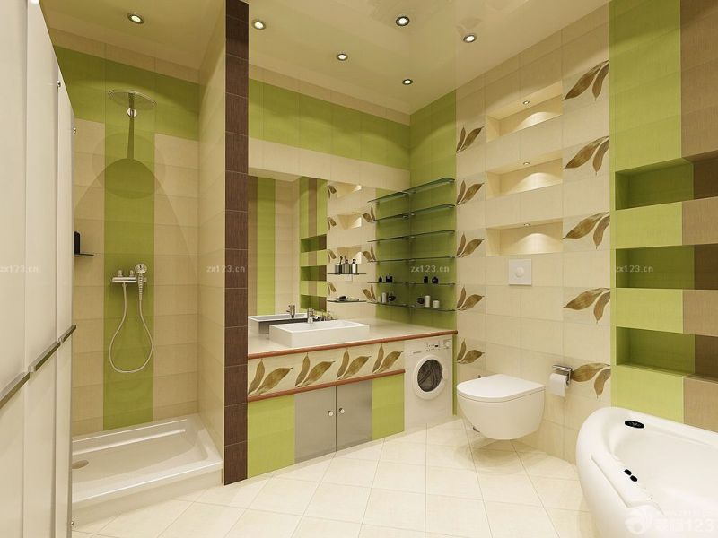 创意两室一厅卫生间瓷砖颜色房子装修效果图