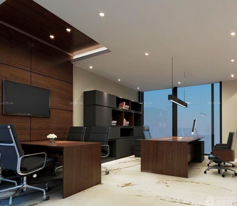最新现代风格90平米办公室装修设计图