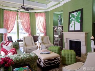 经典两室一厅绿色墙面装修效果图大全2023图片