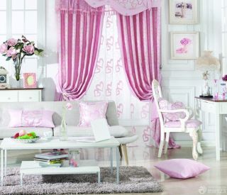 家装两室一厅粉色窗帘装修效果图大全2023图片
