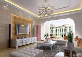 精美复式楼客厅白色茶几装修效果图大全2023图片