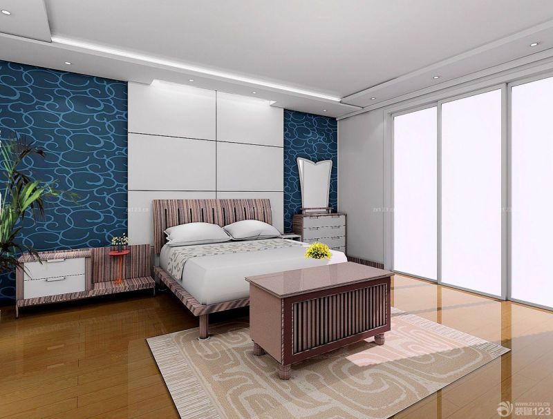 两房一厅房子欧式卧室背景墙设计图片