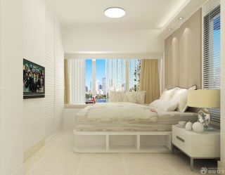 现代风格80平米家装卧室窗帘装修效果图片