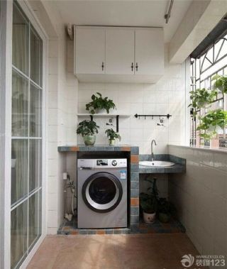 现代家庭阳台洗衣机装修效果图大全