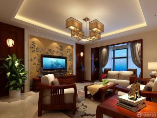 2023新中式客厅家具摆放装修效果图片