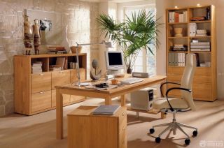 最新经理办公室实木书柜装饰品设计效果图欣赏