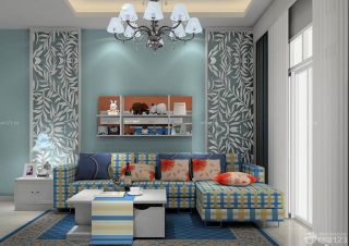 2023田园风格小户型客厅地毯装修效果图欣赏