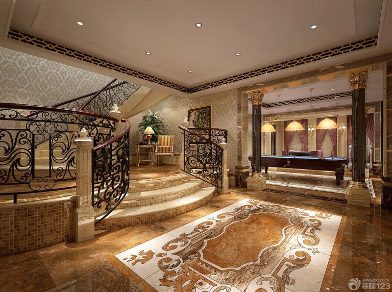 最新欧式古典风格别墅楼梯设计大全