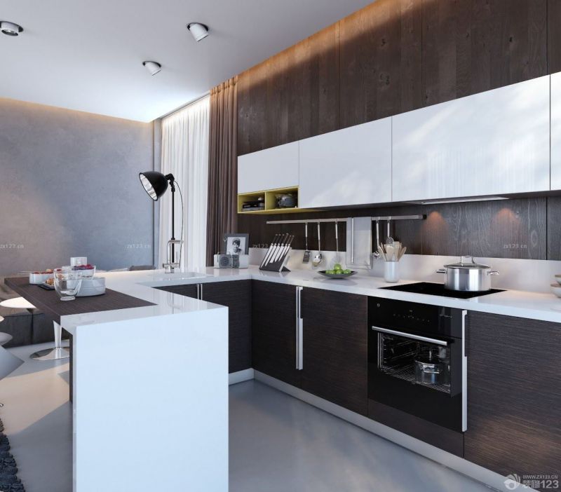 后现代设计风格90平米厨房橱柜装修效果图片大全