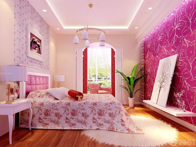80平米小户型婚房卧室壁纸装修效果图欣赏