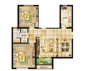 2023最新80平米小户型两室两厅结构设计图