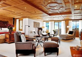现代欧式混搭风格生态木别墅室内设计图片