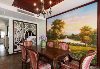 经典美式别墅餐厅装修设计效果图片欣赏
