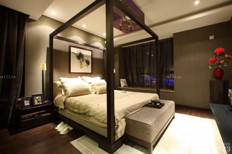 2025新中式风格主卧室装修效果图片