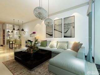 现代简约客厅转角沙发装修效果图片