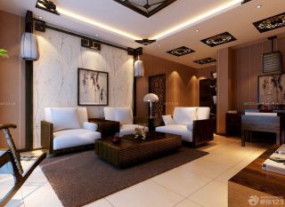 现代中式客厅组合沙发装修效果图大全