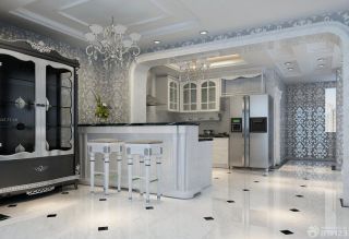2023最新小户型开放式厨房吧台设计效果图片