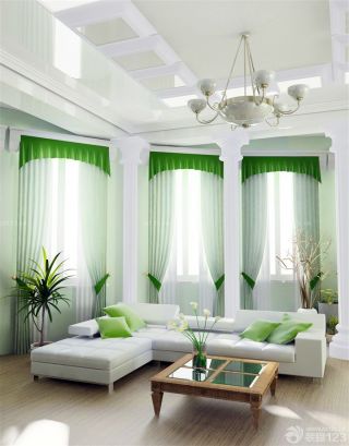 我的世界别墅绿色窗帘装修设计效果图欣赏