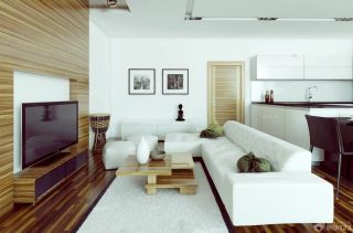 2023最新现代小户型客厅装饰木桌装修效果图片