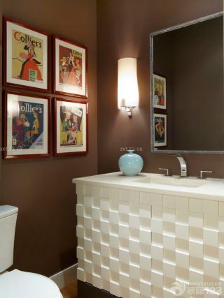 最新美式家装90平米小户型卫生间装修图片