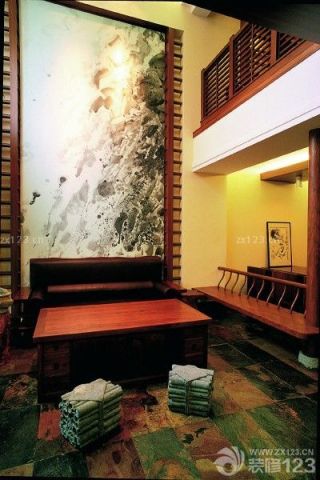 新中式家具仿木地板地砖装修效果图片欣赏