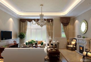 最新古典欧式风格客厅窗帘装修效果图大全2023图片