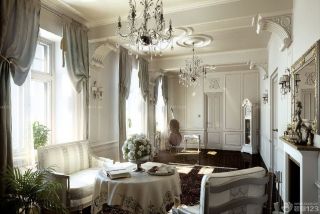 唯美欧式别墅装修样板房白色墙面设计