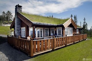 最新混搭风格农村木屋别墅木质围栏设计效果图片