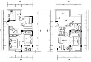 2023最新复式别墅三居室设计图纸大全