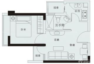 2023经典80平米一室两厅一卫装修平面图